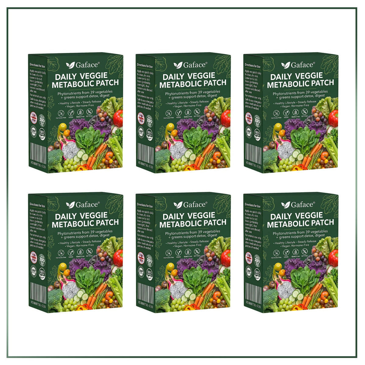 𝐆𝐚𝐟𝐚𝐜𝐞® 𝐃𝐚𝐢𝐥𝐲 𝐕𝐞𝐠𝐞𝐭𝐚𝐛𝐥𝐞 𝐌𝐞𝐭𝐚𝐛𝐨𝐥𝐢𝐜 𝐏𝐚𝐭𝐜𝐡 𝐮𝐬𝐞𝐬 𝐨𝐫𝐠𝐚𝐧𝐢𝐜 𝐯𝐞𝐠𝐞𝐭𝐚𝐛𝐥𝐞 𝐞𝐱𝐭𝐫𝐚𝐜𝐭𝐬 𝐚𝐧𝐝 𝐩𝐡𝐲𝐭𝐨𝐧𝐮𝐭𝐫𝐢𝐞𝐧𝐭𝐬 𝐟𝐫𝐨𝐦 𝟑𝟗 𝐯𝐞𝐠𝐞𝐭𝐚𝐛𝐥𝐞𝐬 + 𝐠𝐫𝐞𝐞𝐧𝐬 𝐭𝐨 𝐬𝐮𝐩𝐩𝐨𝐫𝐭 𝐝𝐞𝐭𝐨𝐱, 𝐝𝐢𝐠𝐞𝐬𝐭𝐢𝐨𝐧 & 𝐦𝐞𝐭𝐚𝐛𝐨𝐥𝐢𝐜 𝐫𝐞𝐬𝐞𝐭, 𝐚𝐧𝐝 𝐛𝐨𝐨𝐬𝐭 𝐞𝐧𝐞𝐫𝐠𝐲 𝐟𝐨𝐫 𝐚𝐥𝐥-𝐝𝐚𝐲 𝐰𝐞𝐥𝐥𝐧𝐞𝐬𝐬.