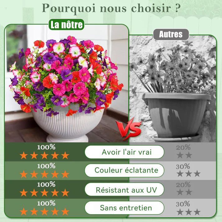 🍁💖🔥Dernier jour : 60 % de réduction🔥 Fleurs de pétunias artificielles résistantes aux UV 2026