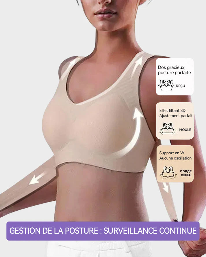 Vnproo®🍁💖Soutien-Gorge De Posture Sans Armatures À Fermeture Avant Et Dos Croisé