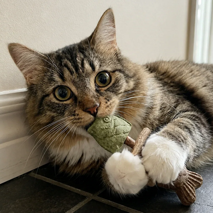 Jouet à mâcher dentaire pour chat en forme d'arête de poisson 🌼💖